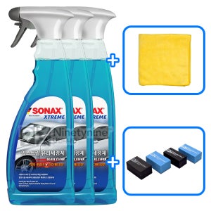 소낙스 익스트림 유리세정제-500ml 3개+타월&도어가드 자동차 차량 차유리 코팅