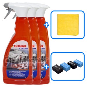 소낙스 익스트림 퀵 디테일러-750ml 3개+타월&도어가드 자동차 차량 물왁스 습식 코팅제