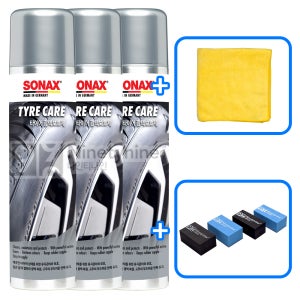 소낙스 타이어광택보호제-400ml 3개+타월&도어가드 자동차 차량 변색 방지 색상 복원