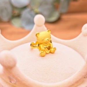 순금돌반지 백일반지 사랑해 곰돌이 3.75g