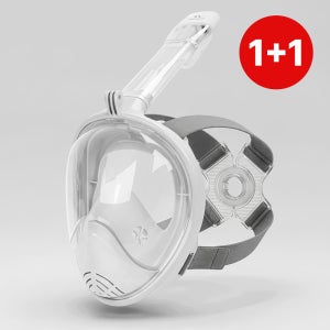 1+1 위베런 이지브리더 4세대 스노쿨링 마스크 풀페이스 스노클 장비 일체형 물안경 세트