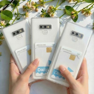 1+1+1 에어백 카드 범퍼 케이스 투명, 갤럭시 노트9