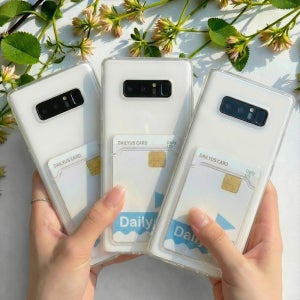 1+1+1 에어백 카드 범퍼 케이스 투명, 갤럭시 노트8