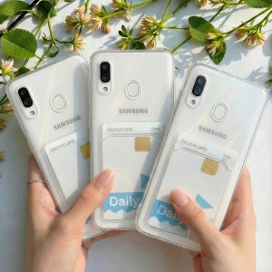 1+1+1 변색방지 에어백 카드 2장 범퍼 케이스 투명, 갤럭시A30
