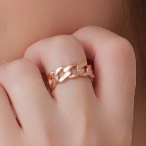 14k 18k 할로우 체인 반지 중지 검지 커플링 반지 데일리 종로 웨딩밴드