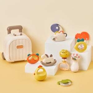 아가짱 신생아 아기 장난감 치발기 캐리어 딸랑이10종 세트