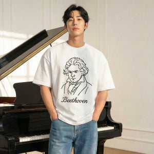 음대생 선 드로잉 클래식 음악가 베토벤 모짜르트 쇼팽 아티스트 반팔티셔츠 에코백