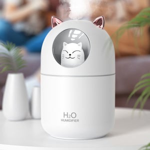 미니가습기 야옹이가습기 300ml USB 무드등 필터 5개포함