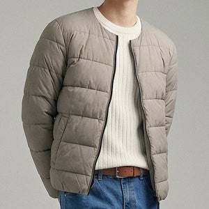 남성 경량패딩점퍼 노카라 가벼운 웰론 패딩 점퍼