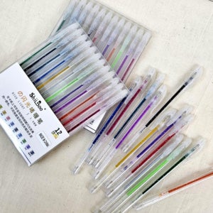 다용도 12컬러 메탈릭 글리터 젤펜 반짝이볼펜 학교 유치원 어린이집 신하기