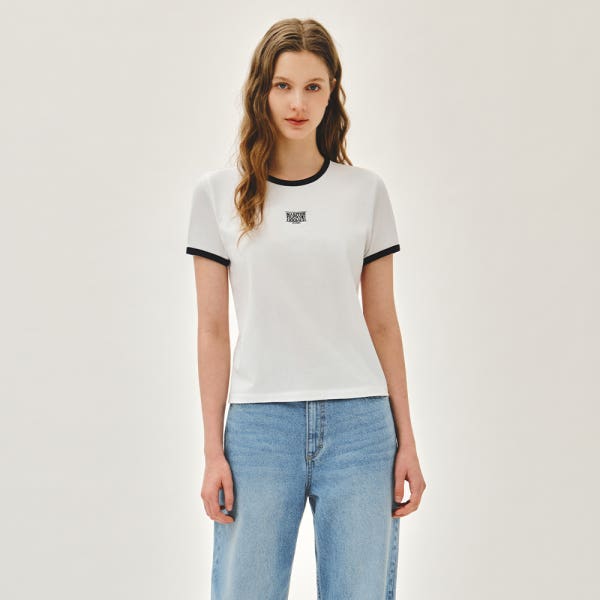 [마리떼프랑소와저버] W CLASSIC LOGO RINGER TEE white