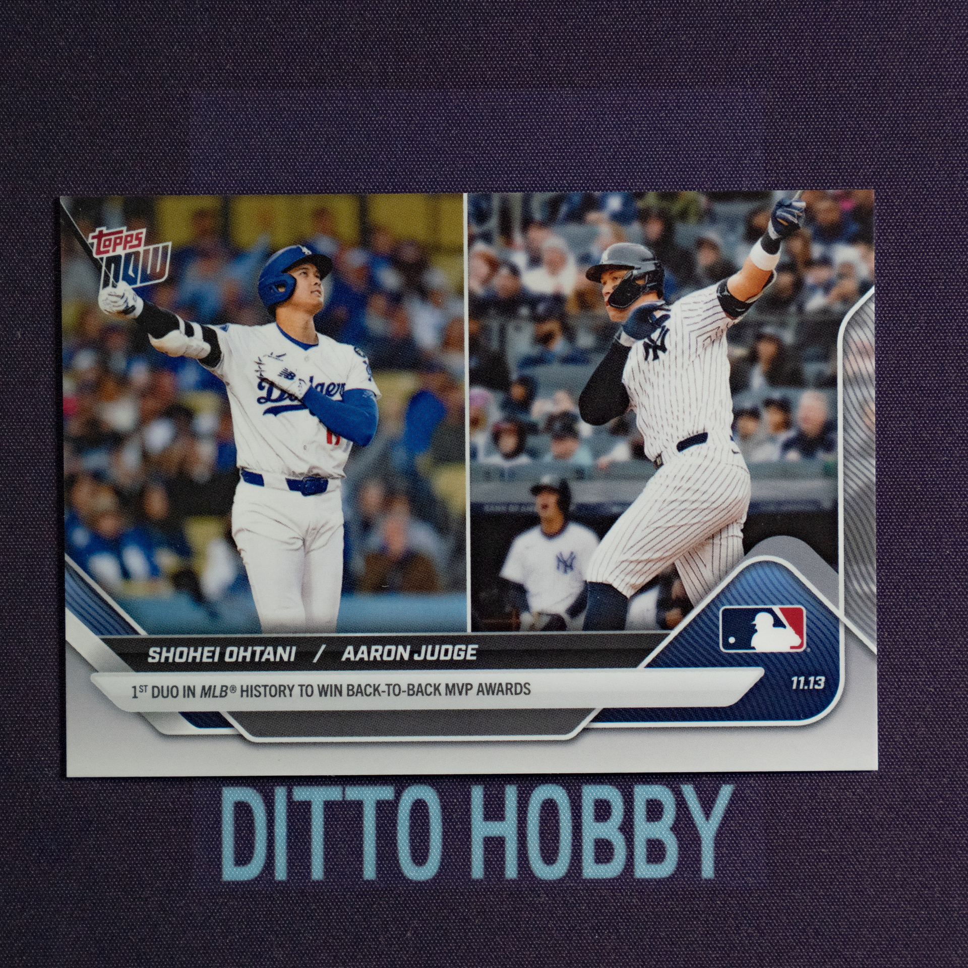 오타니 쇼헤이/애런 저지 로스앤젤레스 다저스/뉴욕 양키스 2025.11.13. MLB 탑스 나우 야구카드 TOPPS NOW 스포츠카드