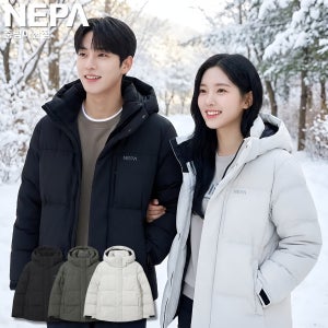 네파 이월패딩 후드 숏기장 남녀공용 한겨울 덕다운 RDS 경량 보온 숏패딩
