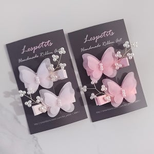 고운 진주 나비 유아 여아 한복헤어핀 세트 (5color)