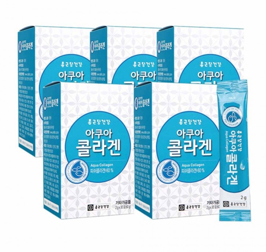 종근당건강 아쿠아 저분자 <b>피쉬 콜라겐</b> 30vh 5개