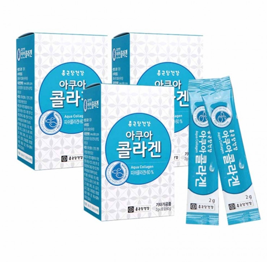종근당건강 저분자 36400아쿠아 <b>피쉬 콜라겐</b> 30포 3개