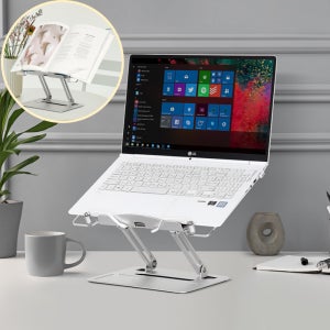 각도 높이 조절 노트북 거치대 쿨러패드 받침대 태블릿 휴대용 스탠드 접이식 투명 독서대