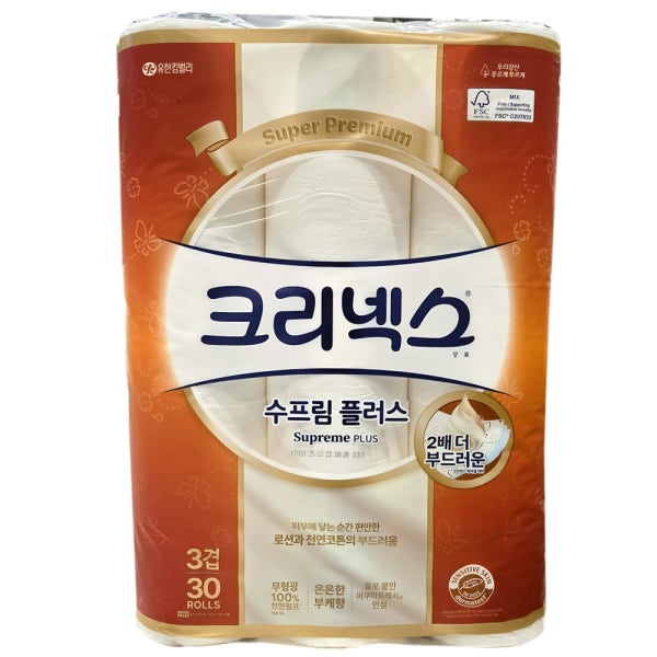 크리넥스 수프림플러스 화장지 40m x 30롤 3겹 휴지 코스트코