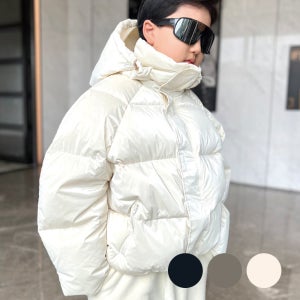 슈비츠덕다운패딩 몽젤로 키즈 남아 주니어 유아 덕다운 숏 유광 오리털 터틀넥 구스 점퍼