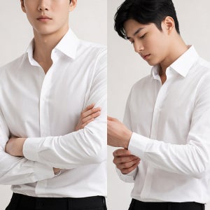 남자 슬림 머슬핏 구김없는 사계절 와이셔츠 링클프리