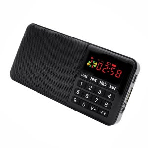 효도라디오소형 FM 미니 휴대용 재난 USB MP3재생라디오 외부스피커 검정 AID345