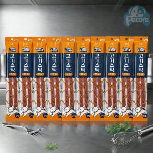 브리더랩 강아지 육포 져키 노령견 노즈워크 간식 롱롱 고기스틱 칠면조, 24g, 10개