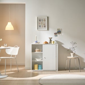 픽스앤룸 라인아트 다용도 거실 틈새 슬라이딩 3단 2도어 수납장 800