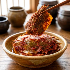 코지푸드 경남 마산식 노란 단풍콩잎 장아찌 삭힌콩잎 김치 무침 400g