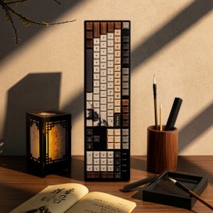 에이투 타음 케이 에디션 LED 단청 기계식 사무용 유선 키보드 문방사우, 적축