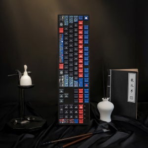 에이투 타음 케이 에디션 LED 단청 기계식 사무용 유선 키보드 일월오봉도, 적축