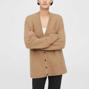 Theory 띠어리 여성 울캐시미어 케이블 니트가디건 오버사이즈 Cardigan 베이지