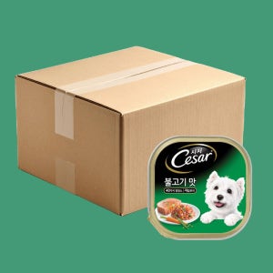 시저 캔 강아지 습식캔 1세이상 불고기, 100g, 192개