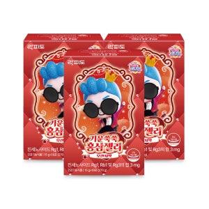 [시즌6] 락피도 캐치티니핑 트롯핑 기운쑥쑥 홍삼젤리 오렌지맛 15g 18포, 3개
