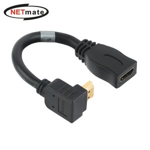 강원전자 넷메이트 HDMI M/F 위쪽 꺾임 케이블 젠더 0.15m NMG009