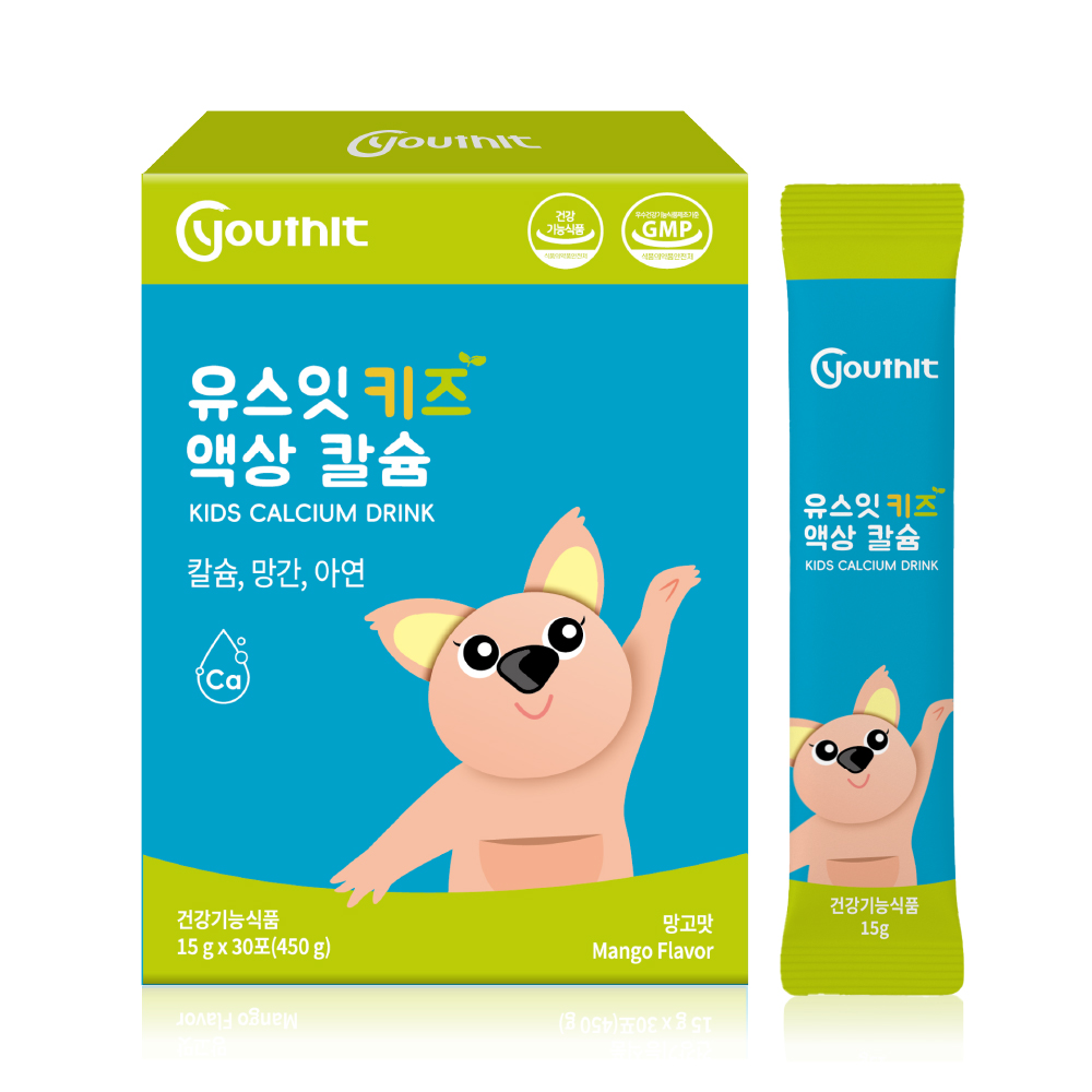 유아 어린이 칼슘영양제 유스잇 키즈 액상 칼슘 30포, 1개