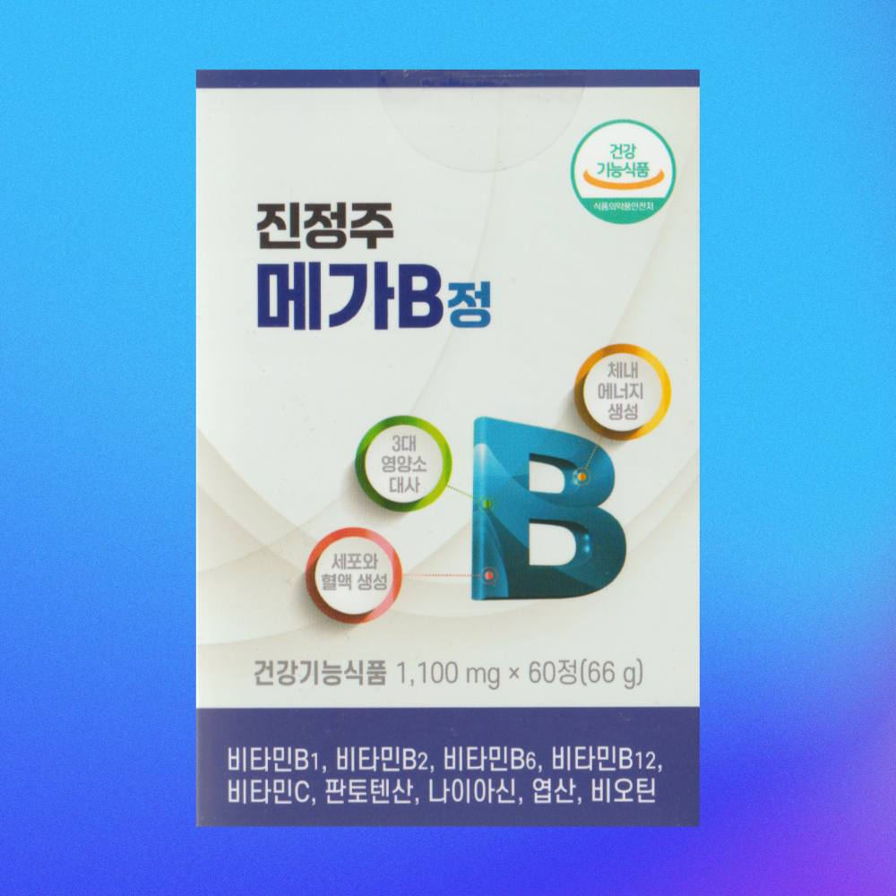 <b>진정주</b> 비타민B <b>메가B</b>정 진약사몰 60정