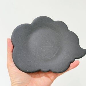 그로브팟 먹구름 근두운8호 화분받침 까만밤 고화도 수제 도자기