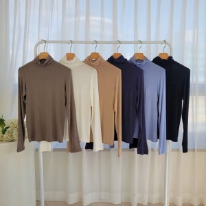 1+1 여성 레이온 스판 기본 목폴라 이너 폴라티