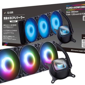 쿠로토시코 수냉 CPU 쿨러 LED 모델 라디에이터 탑재