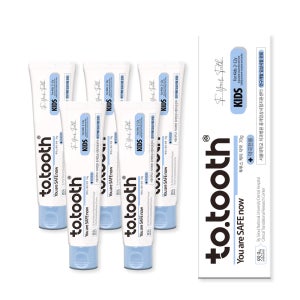 [약국전용]키즈 무불소 천연 어린이치약 천연허브향, 70g, 5개