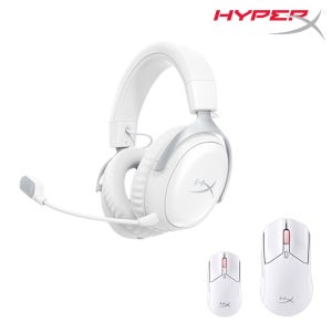 하이퍼엑스 화이트 스탠다드 셋업 게이밍 헤드셋 마우스 패키지 2