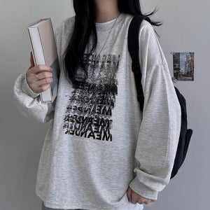 힙한 영문그라데이션나염 빈티지 Y2K 긴팔 맨투맨