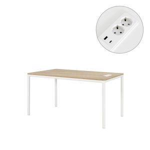 [두닷] 콰트로 에어 C타입 65W 노트북 데스크 1400x800mm, 덴버오크+에어화이트