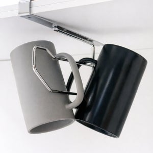 다용도 주방 싱크대 틈새 선반걸이 무타공 머그컵걸이 국산 스텐 컵 거치대 건조대 (대)