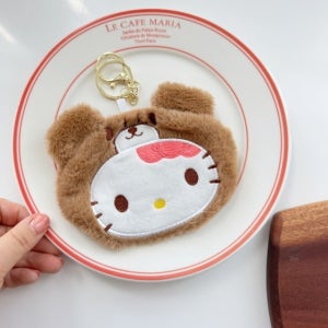 곰돌이 키티 파우치 파우치백 코스메틱 러블리 여행용 선물용 원형 동전지갑 키링