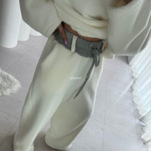 뽀송이 밴딩 팬츠 2col 세트가능 후리스 덤블 트레이닝