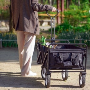 폴딩박스카트 피크닉 소풍용 돗자리 수레 가족 여행용 웨건 블랙