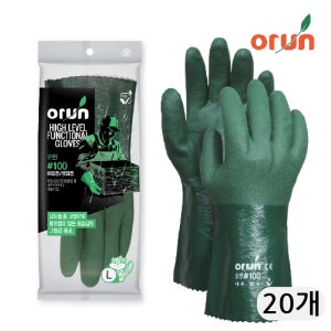 오런 100 어업용 공업용 내유방수 NBR코팅 작업장갑 20켤레