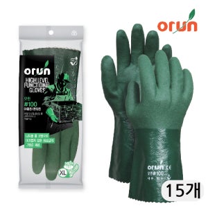 오런 100 어업용 공업용 내유방수 NBR코팅 작업장갑 15켤레