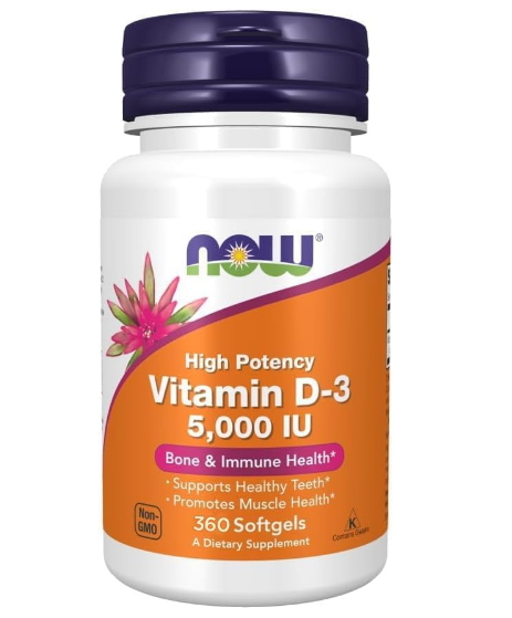 NOW 고함량 <b>비타민D</b>3 5000IU 360정 임산부 <b>비타민디</b> 결핍 보충제
